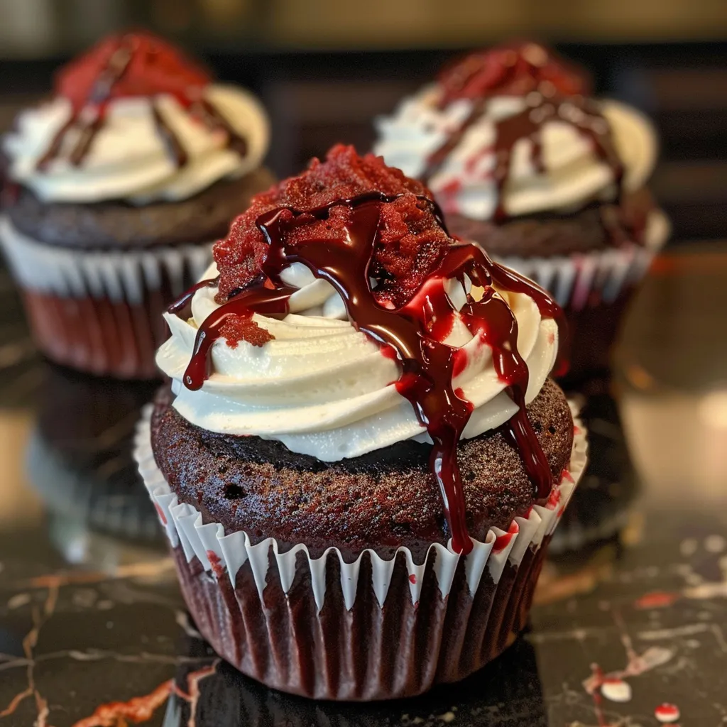 Halloween Vampire Bite Cupcakes