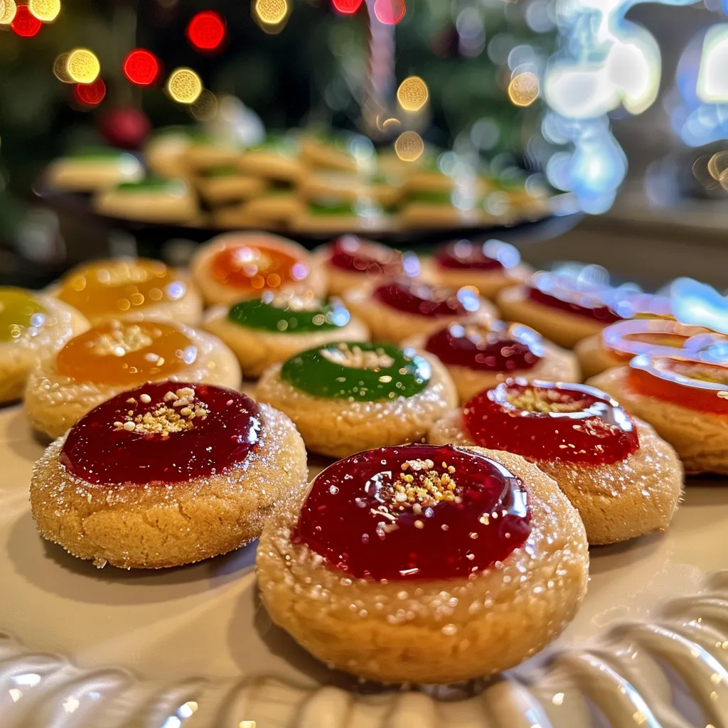 Soft Christmas Thumbprint Cookies