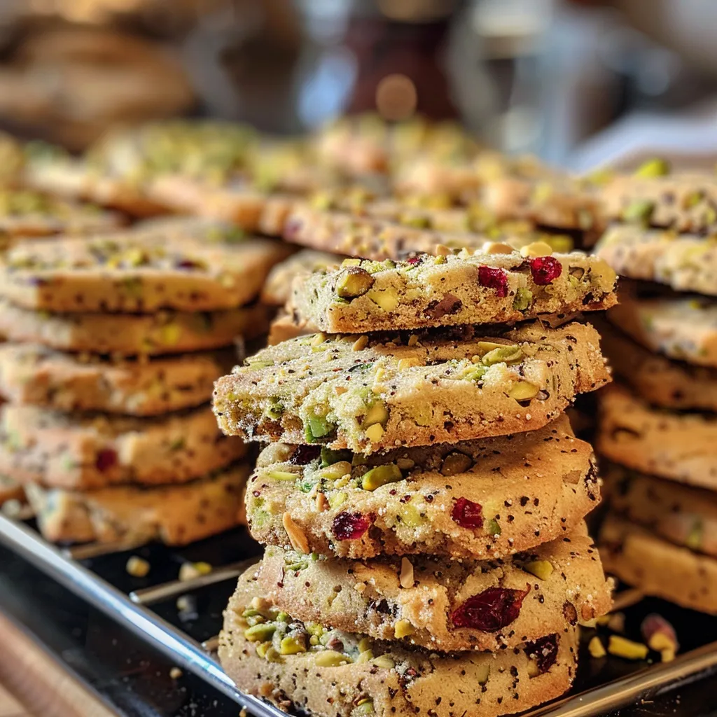Cranberry Pistachio Shortbread Cookies