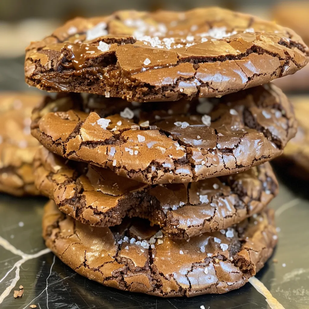 Salted Brownie Crinkle Cookies