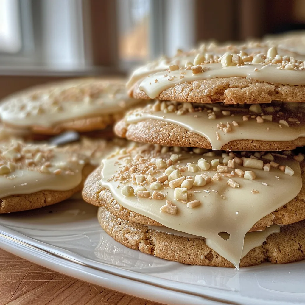 White Chocolate Dipped Chewy Maple Cookies for Christmas