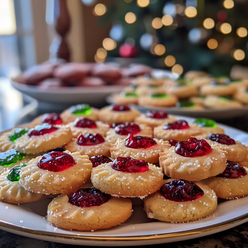 Soft Christmas Thumbprint Cookies