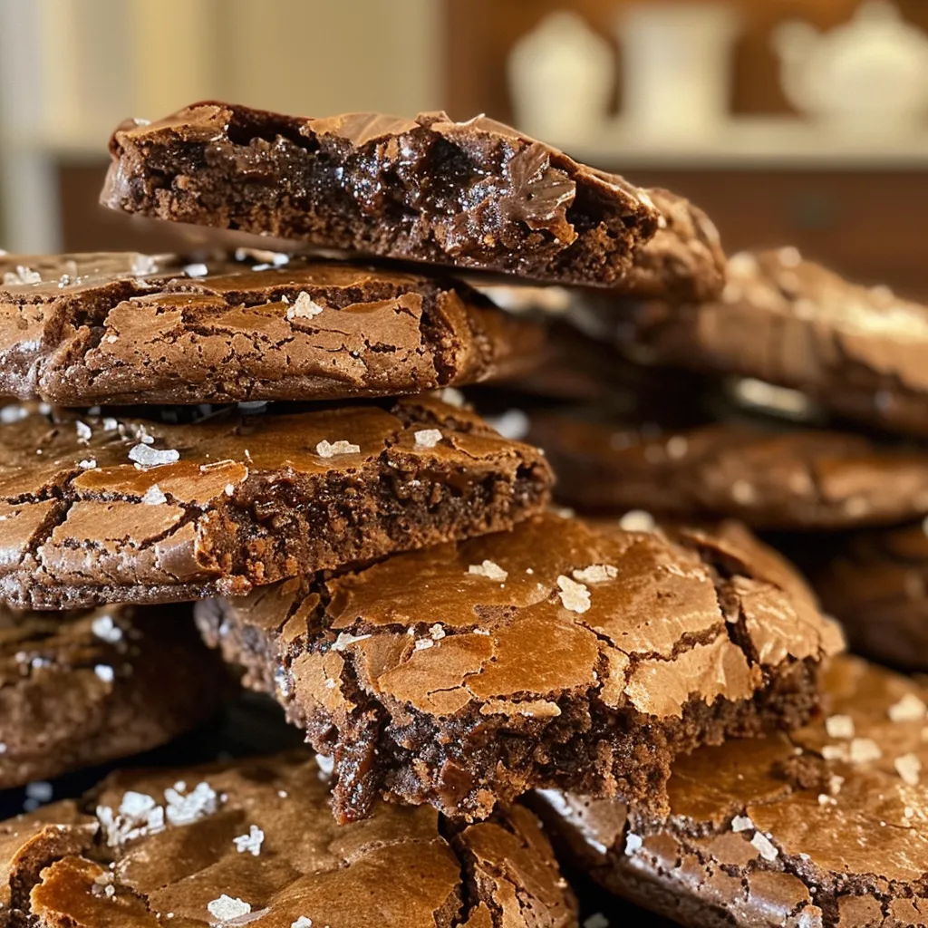 Salted Brownie Crinkle Cookies