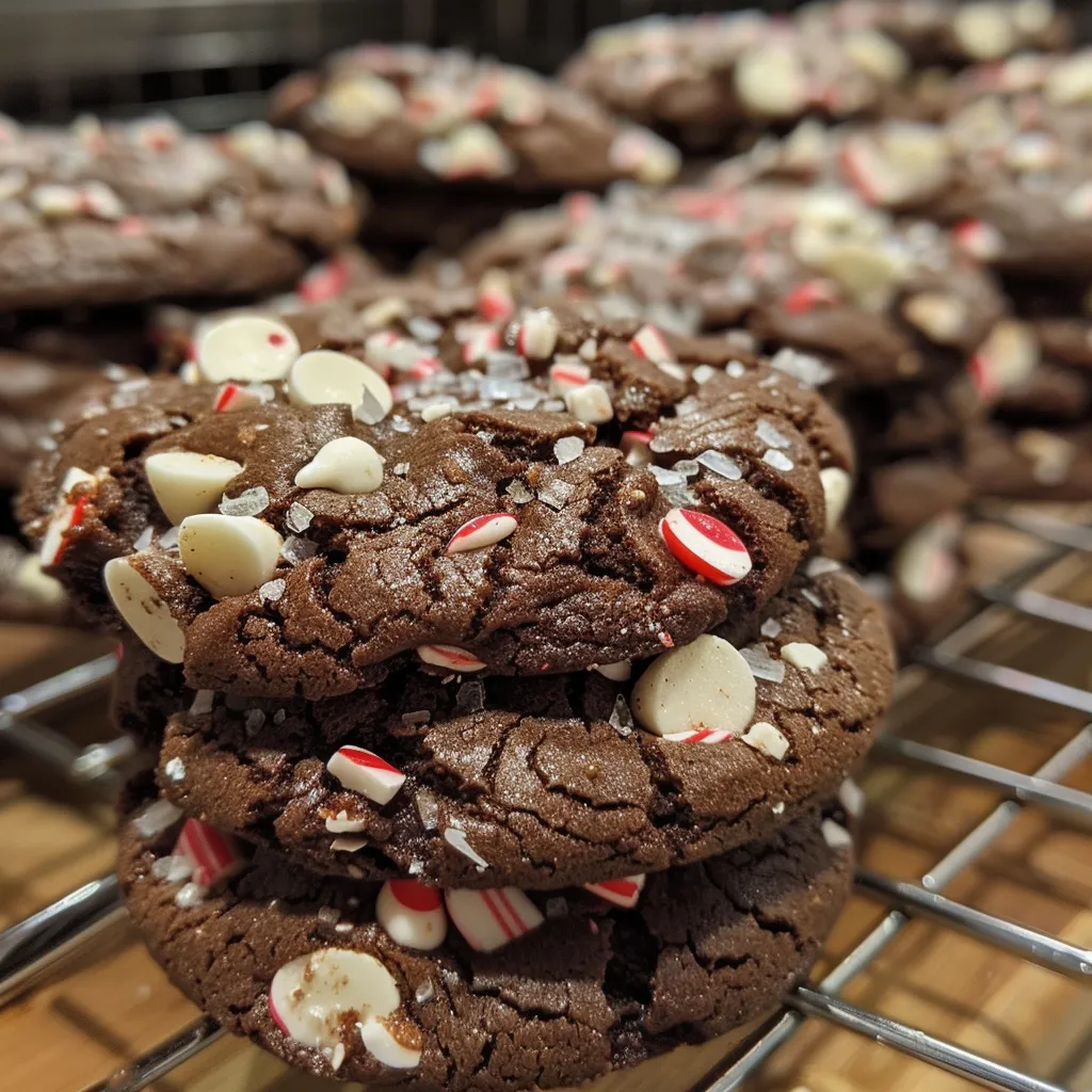 Triple Chocolate Peppermint Cookies