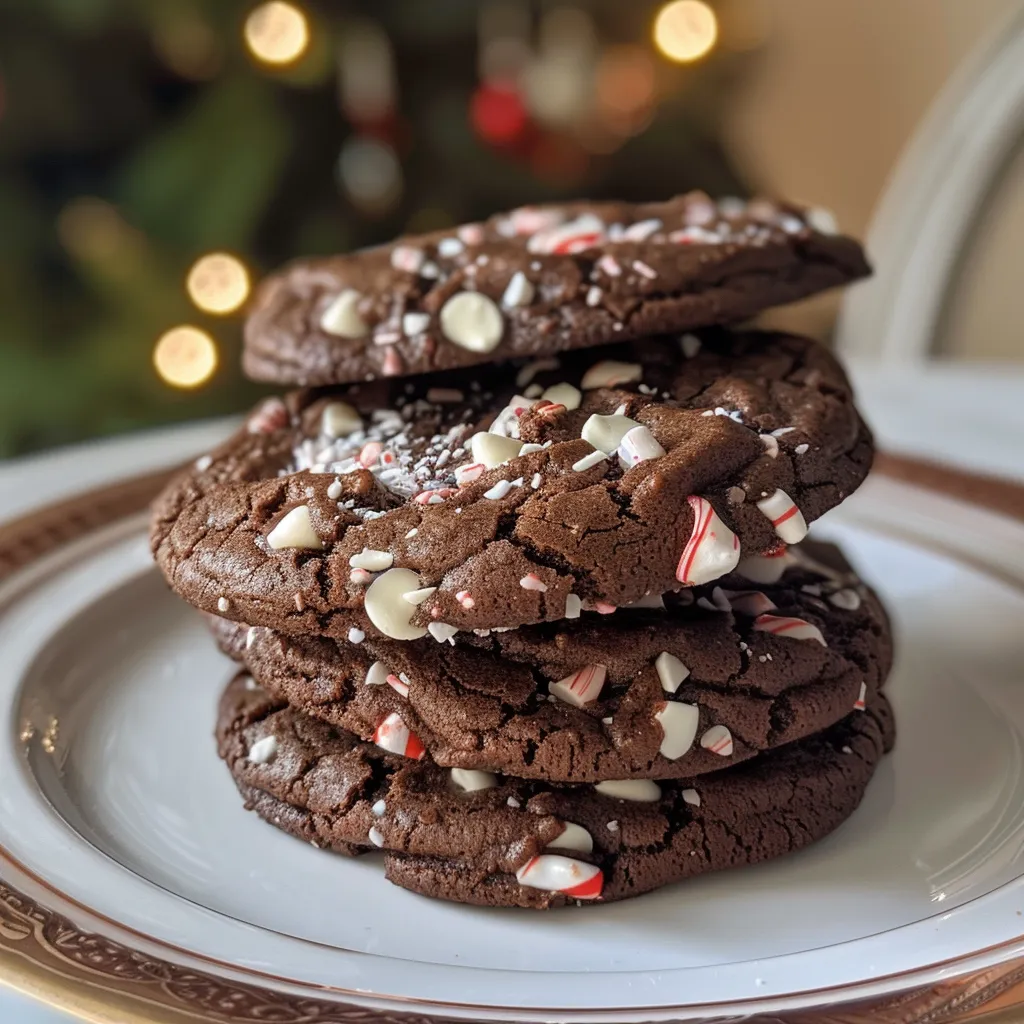 Fudgy Double Chocolate Peppermint Cookies for Christmas!