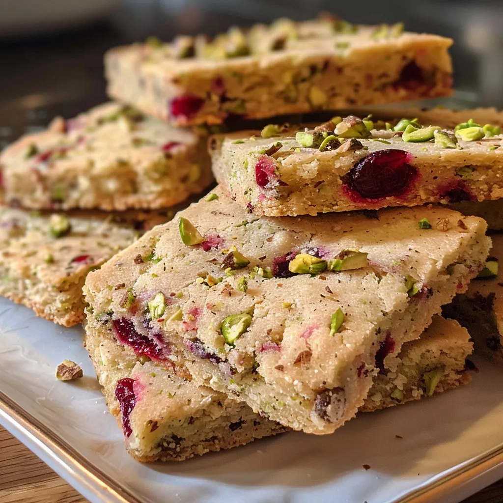 Cranberry Pistachio Shortbread Cookies
