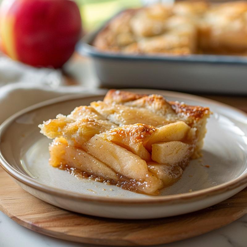 Close-up of a roasted potato breakfast casserole on a light grey ceramic plate.