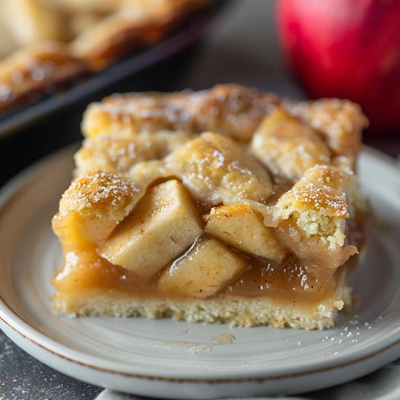 Close-up of a creamy portion of slow cooker funeral potatoes on a light wood board.